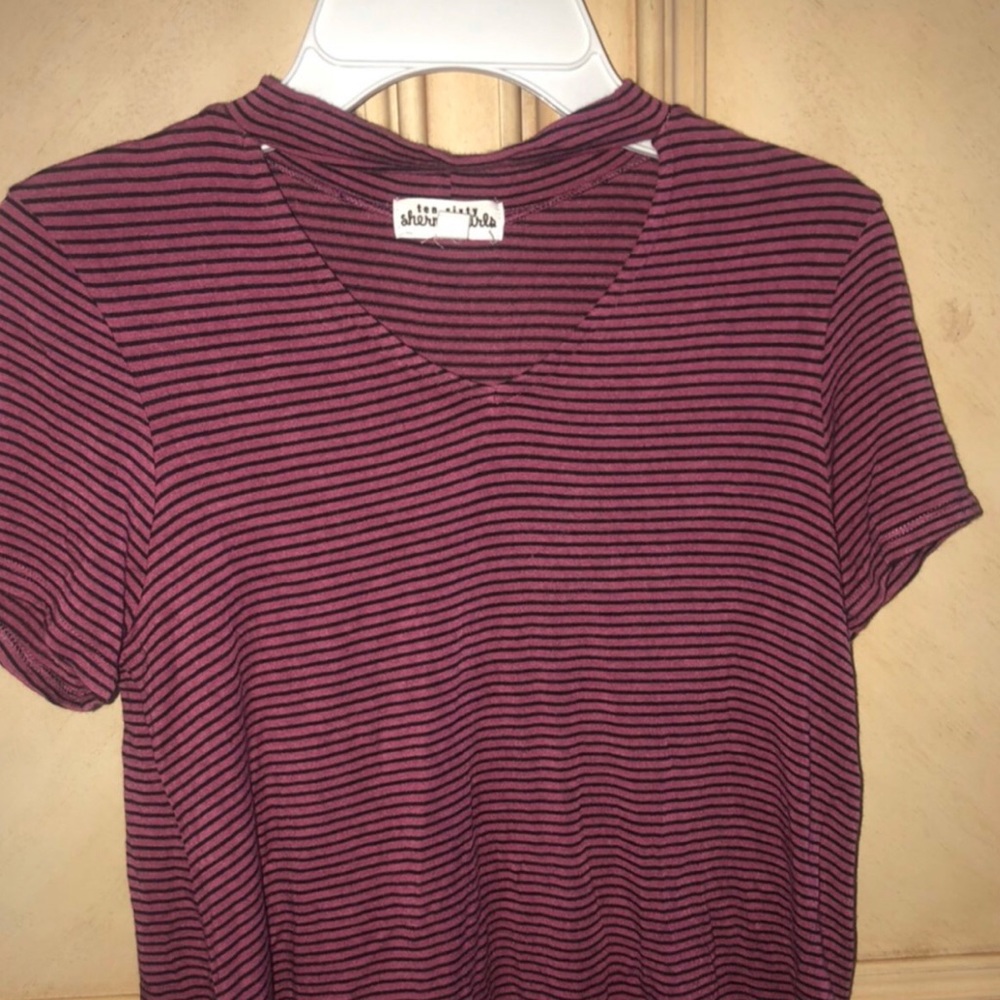 Purple and Black striped t-shirt
